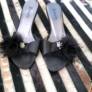 Maribou slipper slides